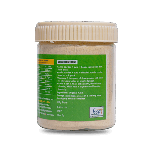 Pure Amla Powder (125g) - 100% Natural, Directly Produced from Our Farm, No Artificial Flavors or Colors, No Preservatives  - Image 3