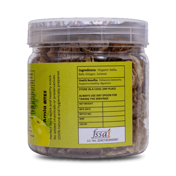 Organic Amla Salted Bites with Ginger and Lemon - Made with 100% Natural Dried Amla Grown in our Farm, No Artificial Flavors or Colors, No Preservatives 175g - Image 6