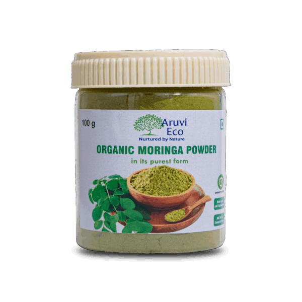 Pure Organic Moringa Powder - Farm Fresh and Nutrient-Packed Green Superfood Rich in Nutrients 100gm Pack…