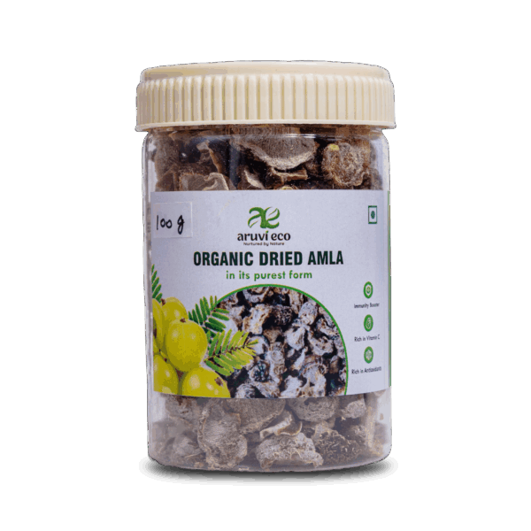 Organic Dried Amla - 100% Natural, Directly Produced from Our Garden, Rich in Vitamin C, No Artificial Flavors or Colors, No Preservatives - 100g